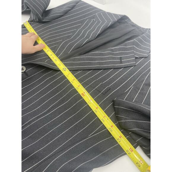 Ralph Lauren Purple Label 3 Piece Suit Black Wool Stripe 42L Jacket Vest 36 Pant - Picture 10 of 16